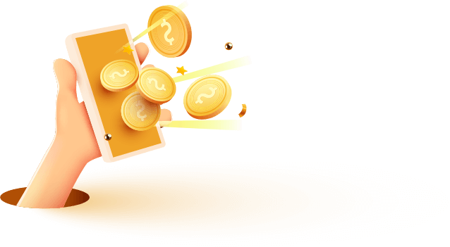 Mobile phone with digital coins symbolising affiliate commissions for Spectrum Eclipse Glasses.